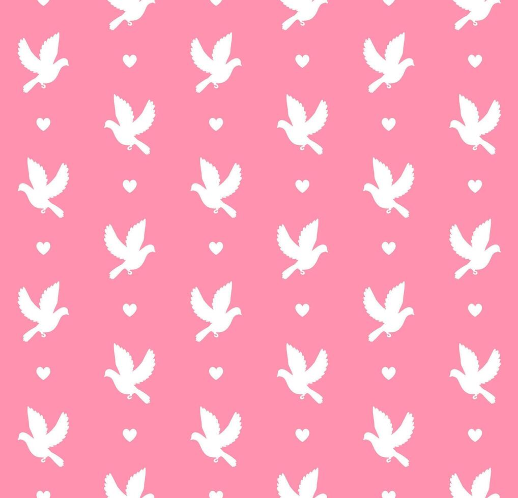 Vector seamless pattern of pigeon silhouette