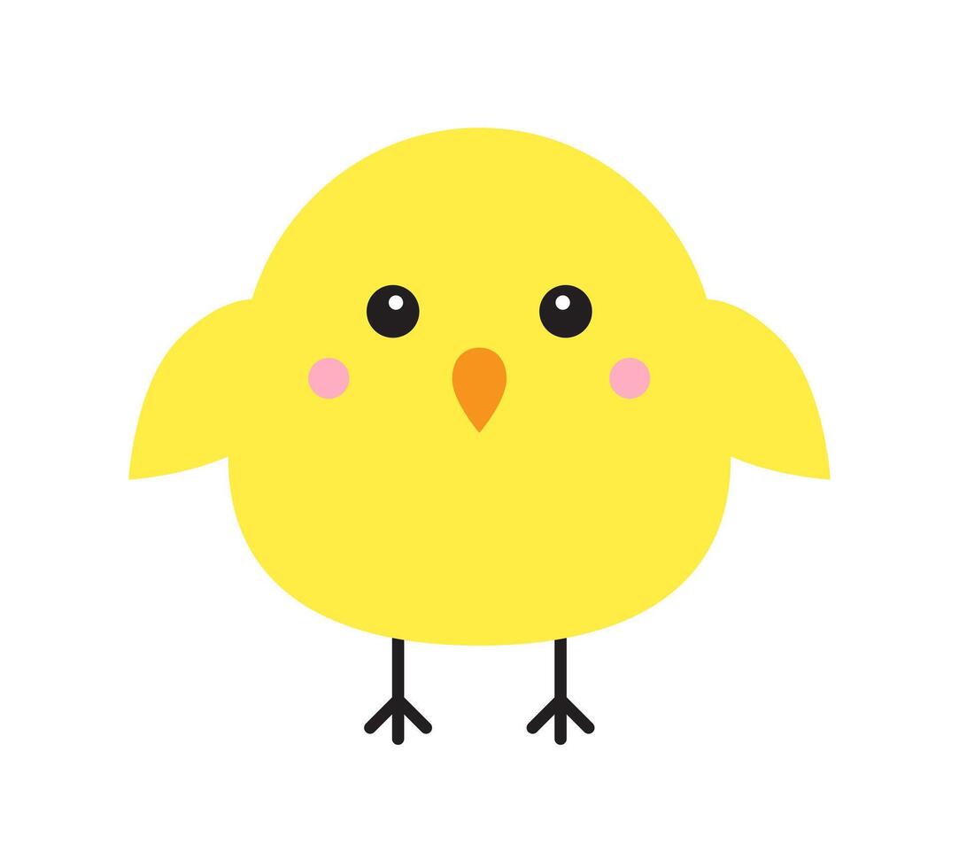 Vector flat cartoon yellow chick