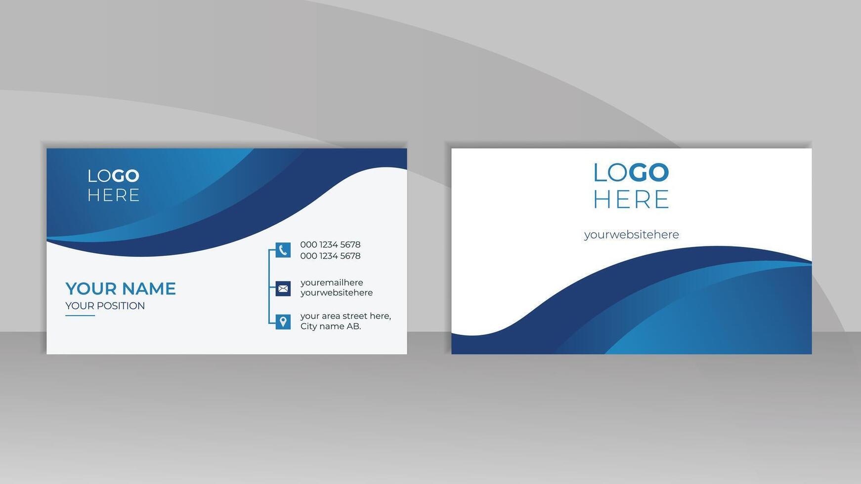 Modern Double sided business card design for business and personal use. Creative and clean visiting card or presentation card template. Vector illustration card design