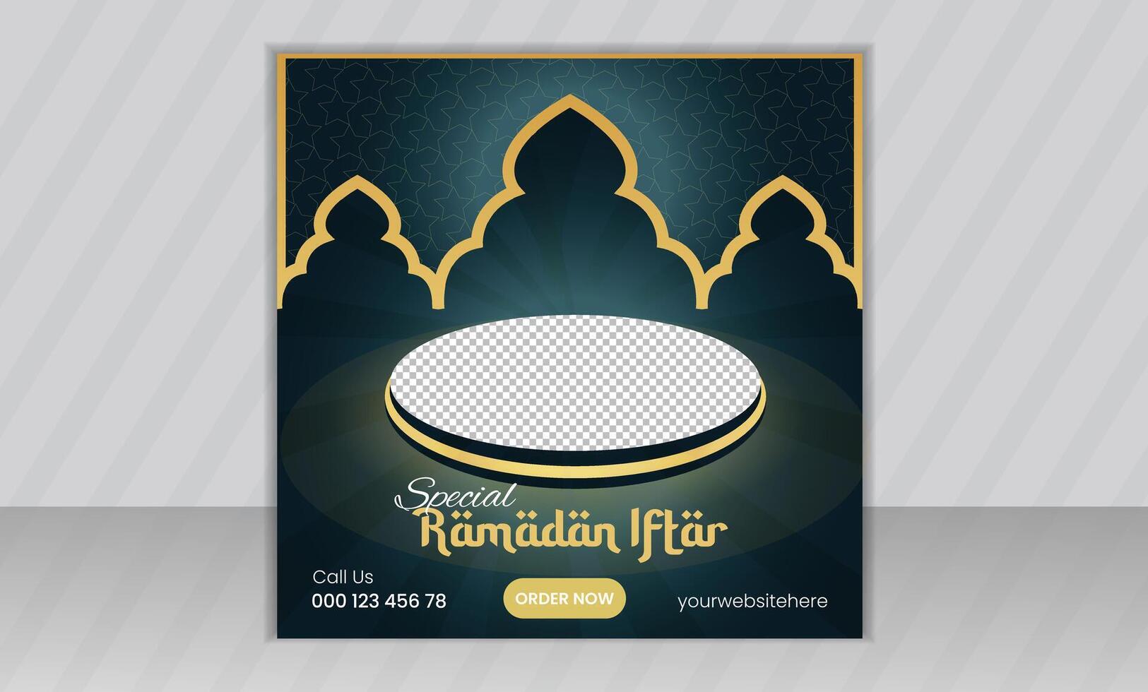 Ramadan Kareem trendy editable professional social media post template design for restaurant food, post banner for advertising and promotion, web banner ads poster vector