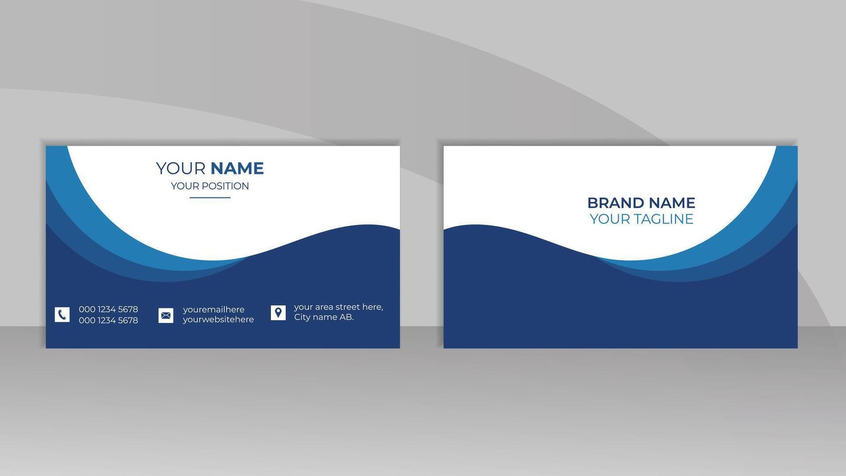 Modern Double sided business card design for business and personal use. Creative and clean visiting card or presentation card template. Vector illustration card design