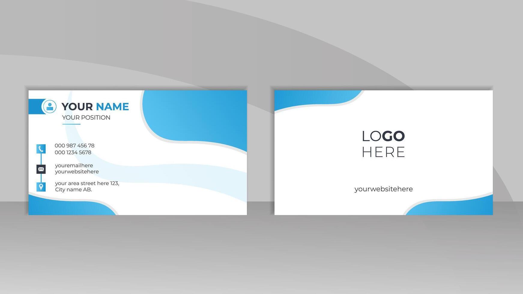 Modern Double sided business card design for business and personal use. Creative and clean visiting card or presentation card template. Vector illustration card design