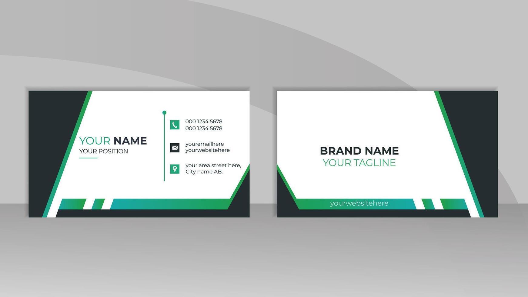 Modern Double sided business card design for business and personal use. Creative and clean visiting card or presentation card template. Vector illustration card design