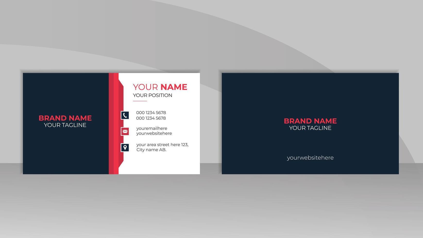 Modern Double sided business card design for business and personal use. Creative and clean visiting card or presentation card template. Vector illustration card design