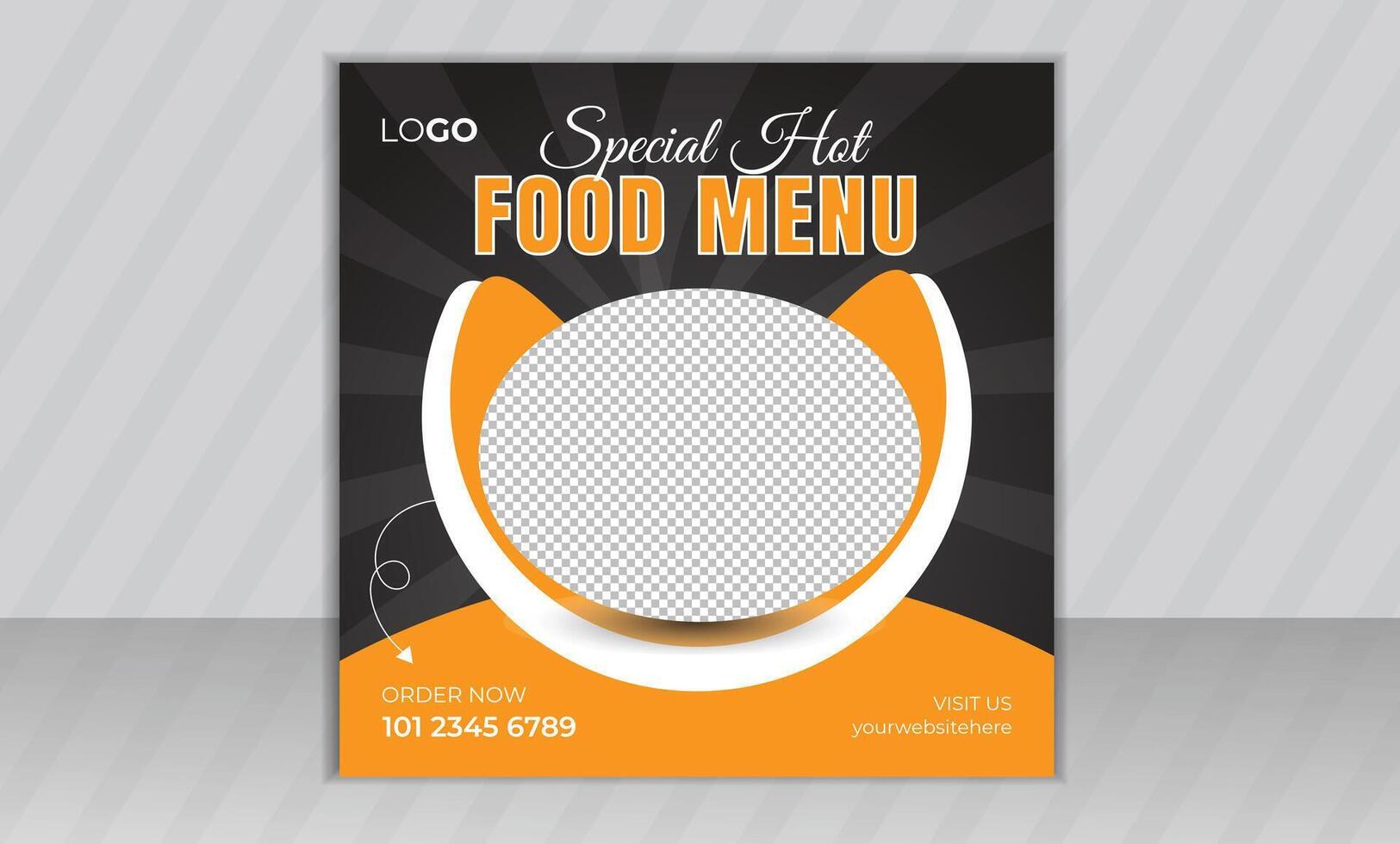 Fast food restaurant business marketing social media post or ads or web banner template design, Fresh pizza, burger, pasta online sale promotion flyer or poster vector