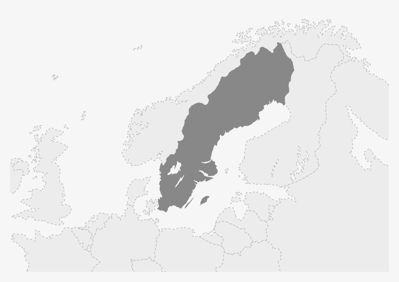 Map of Europe with highlighted Sweden map vector