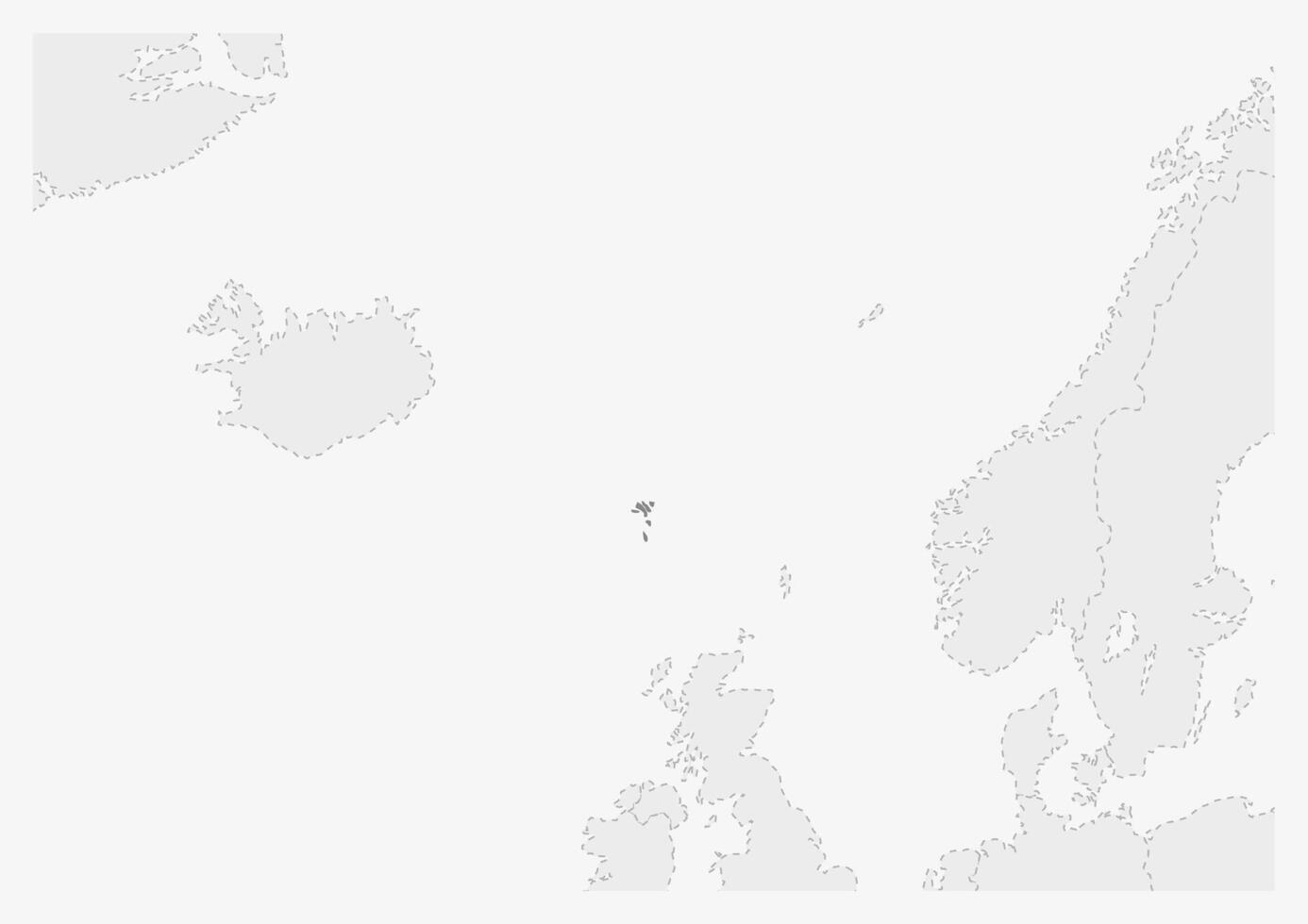 Map of Europe with highlighted Faroe Islands map vector