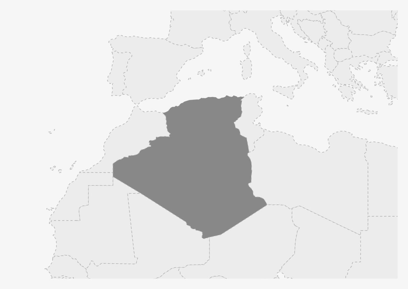 mapa de África con destacado Argelia mapa vector
