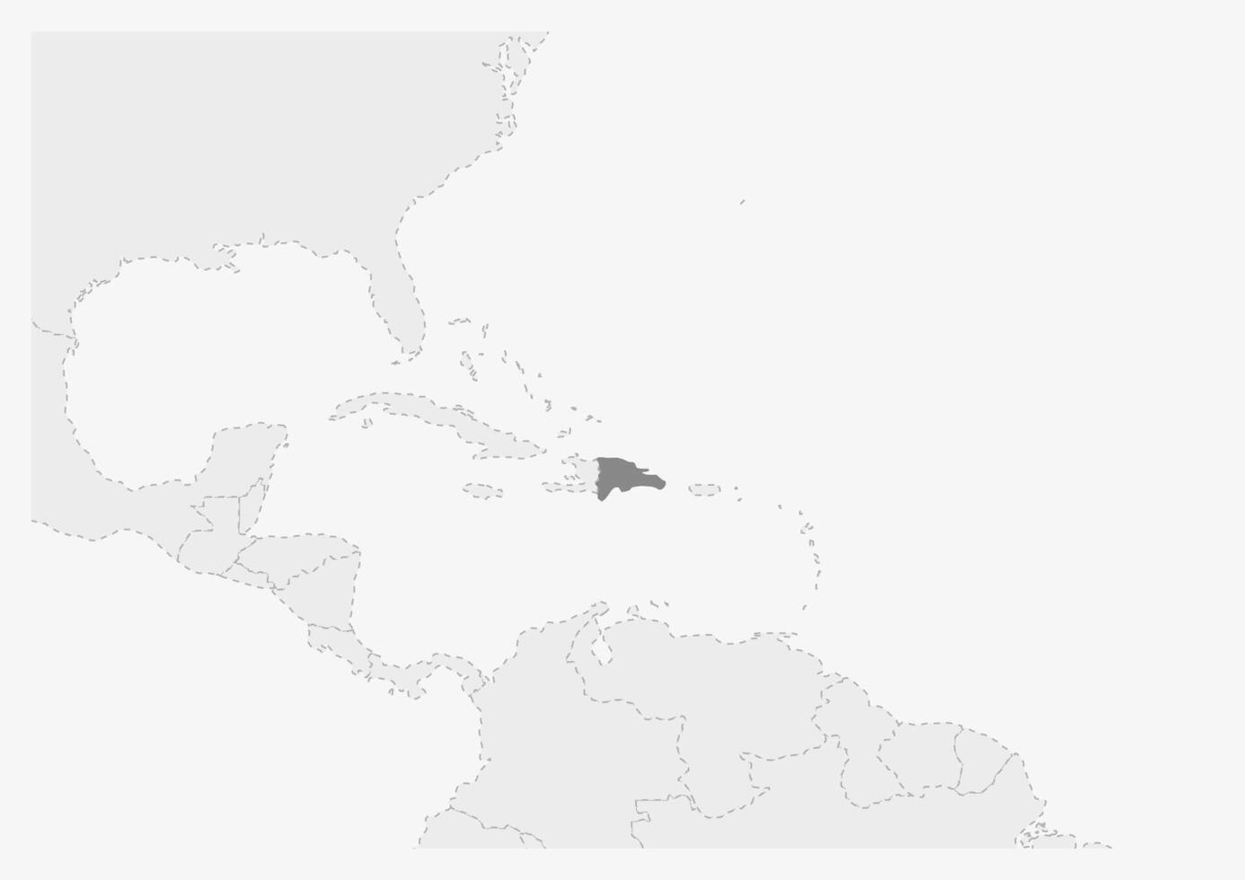 Map of America with highlighted Dominican Republic map vector
