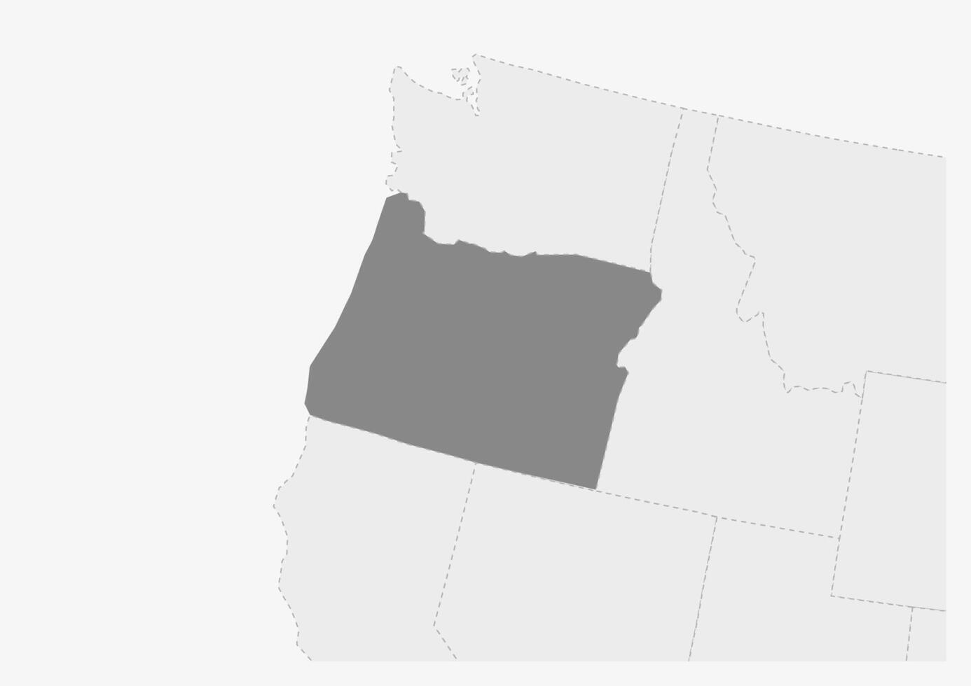 mapa de Estados Unidos con destacado Oregón estado mapa vector