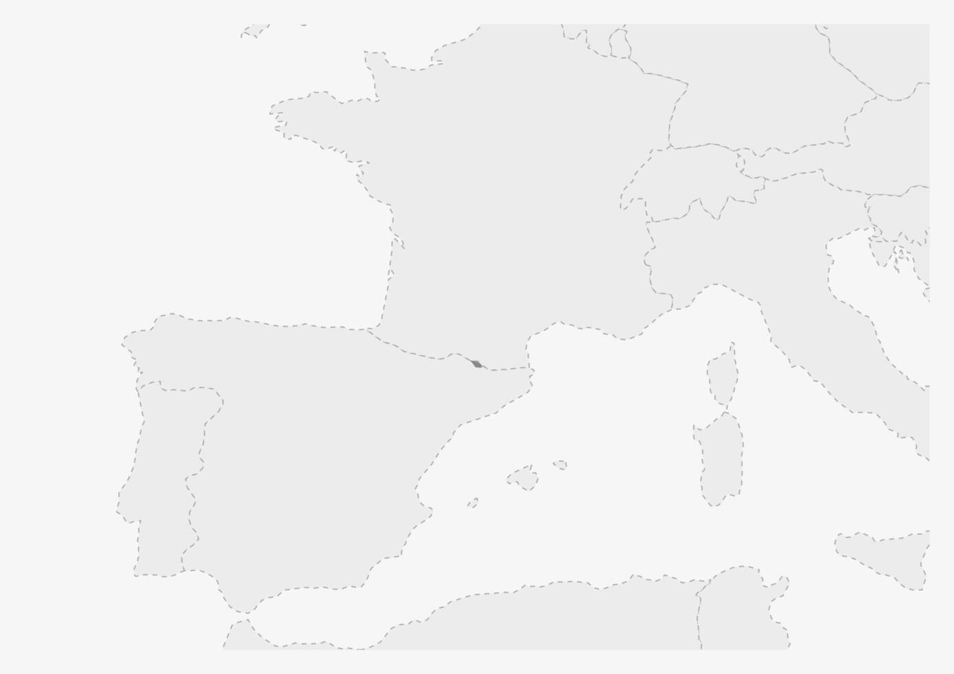 mapa de Europa con destacado andorra mapa vector