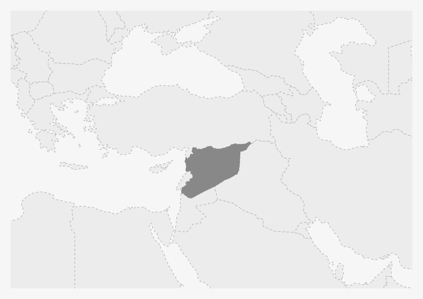 Map of Middle East with highlighted Syria map vector