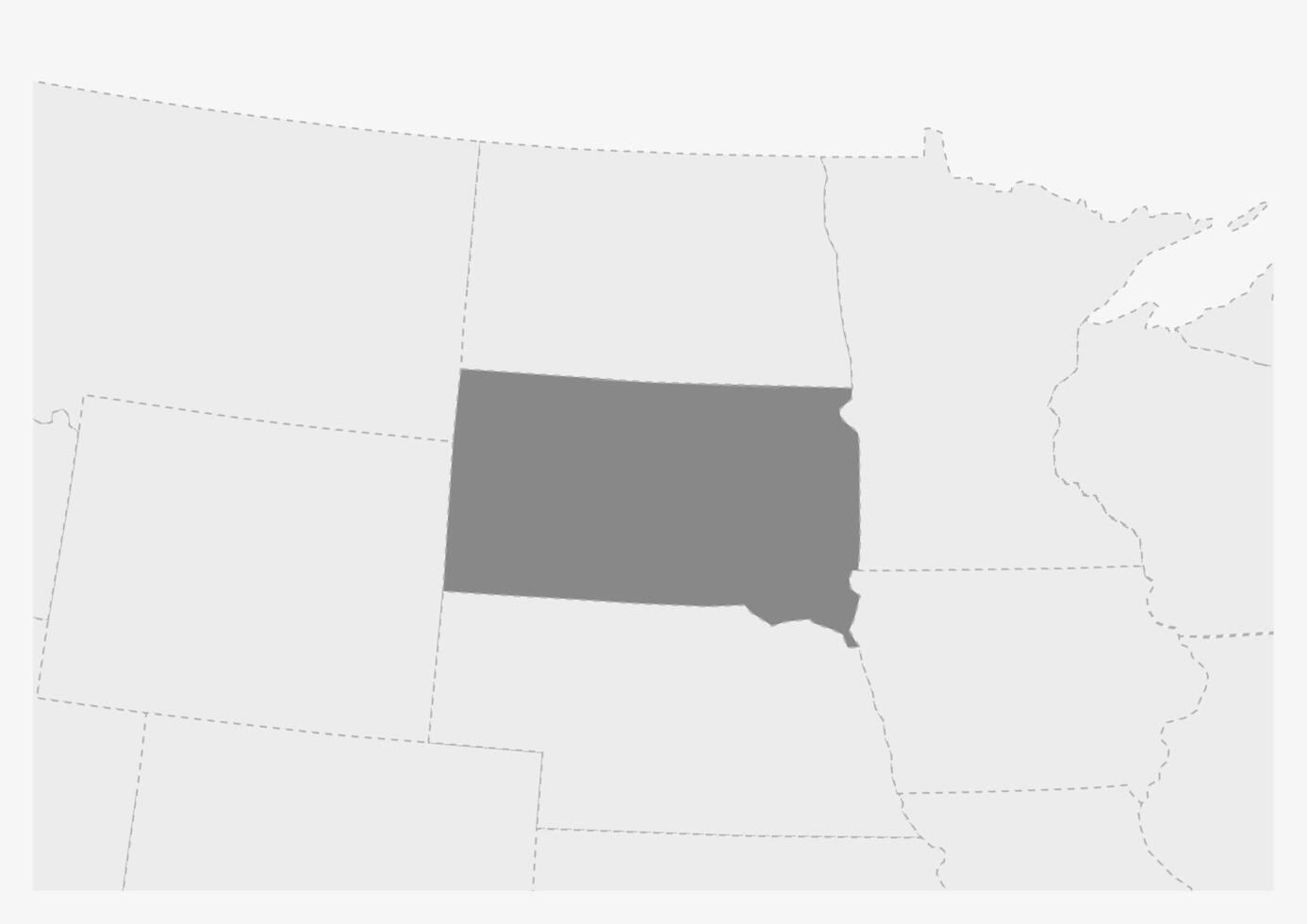 mapa de Estados Unidos con destacado sur Dakota estado mapa vector