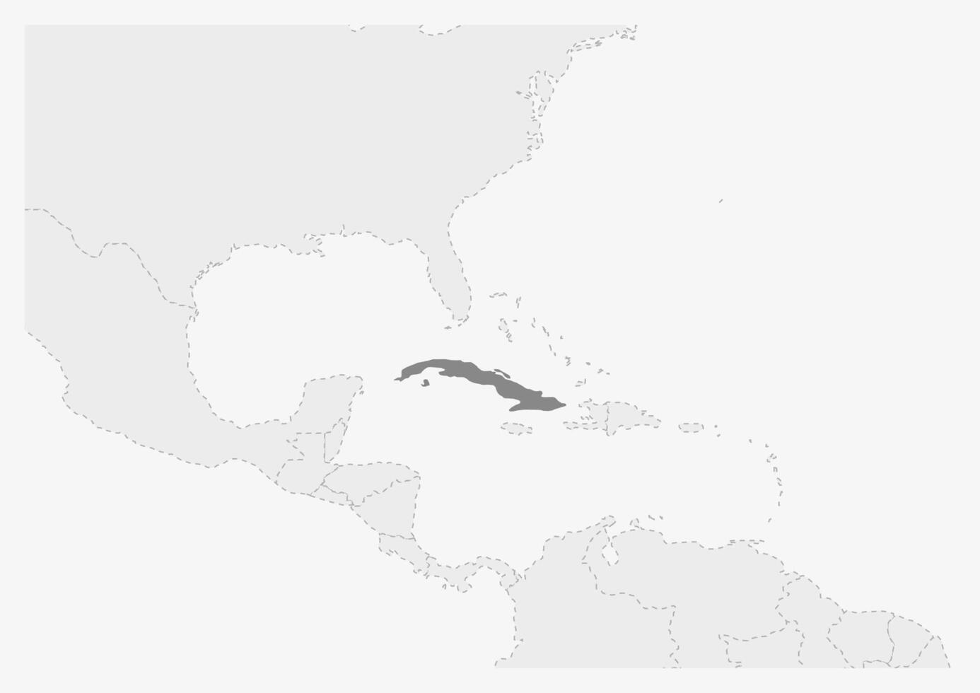 mapa de America con destacado Cuba mapa vector