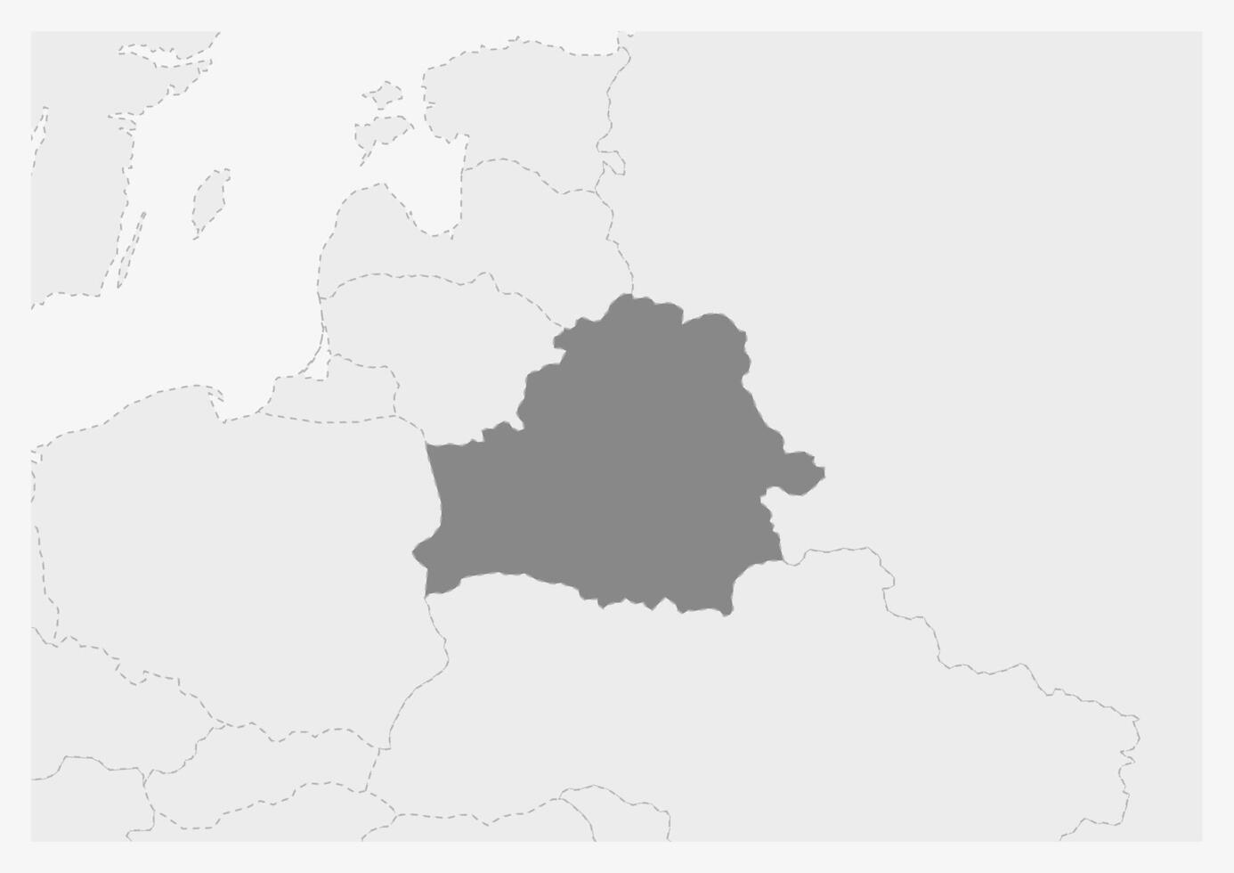 mapa de Europa con destacado bielorrusia mapa vector