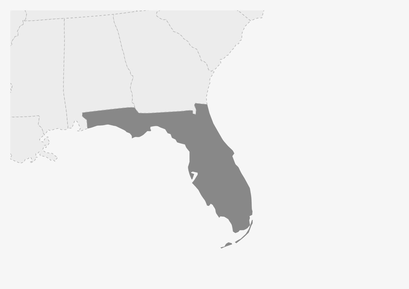 mapa de Estados Unidos con destacado Florida estado mapa vector