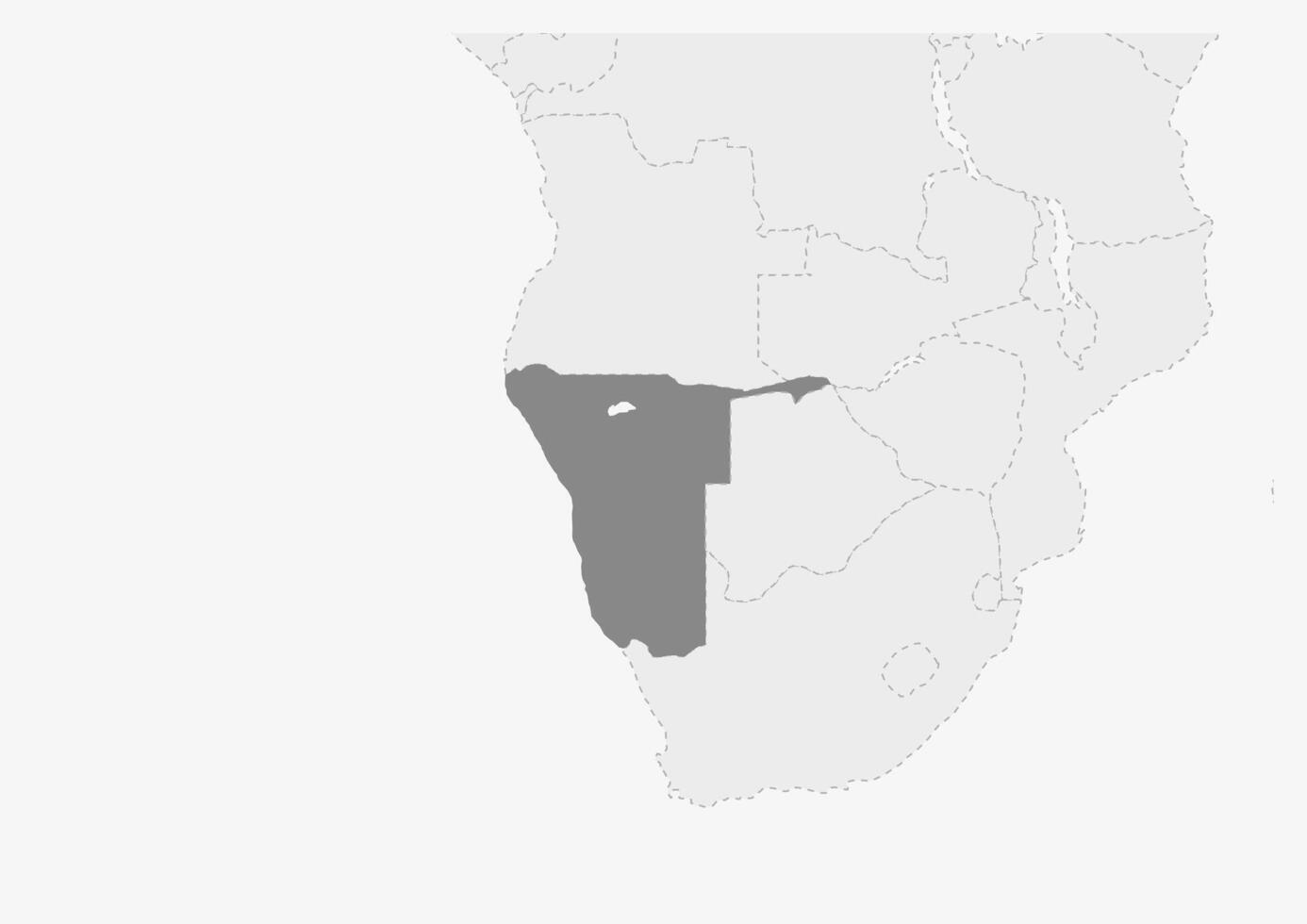 Map of Africa with highlighted Namibia map vector