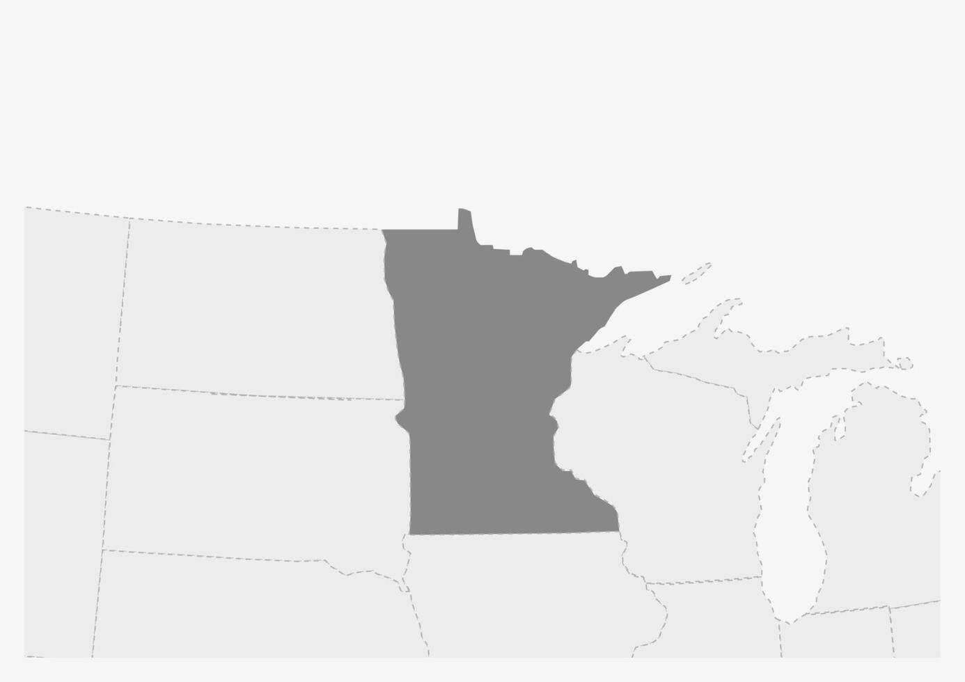 mapa de Estados Unidos con destacado Minnesota estado mapa vector