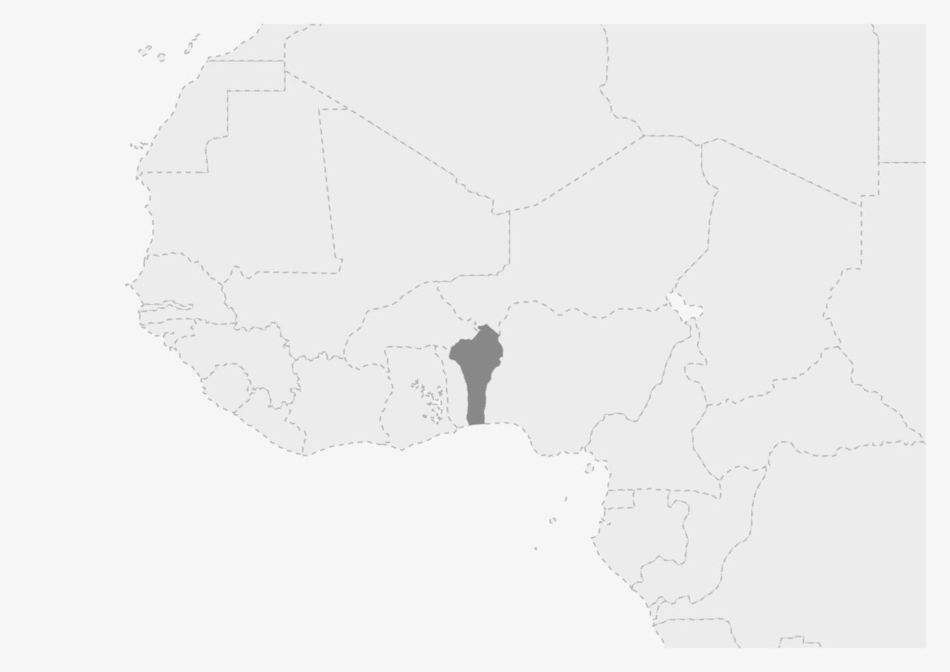 mapa de África con destacado benin mapa vector