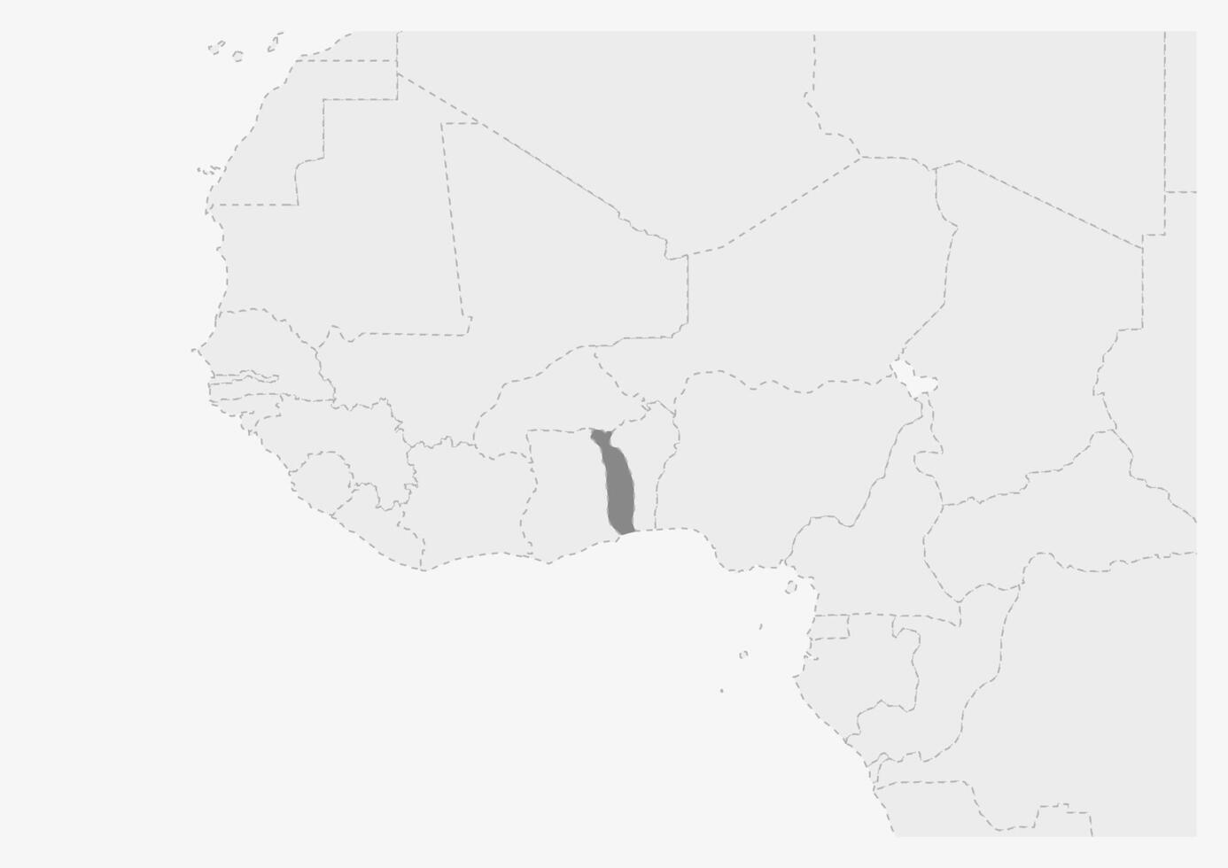 Map of Africa with highlighted Togo map vector