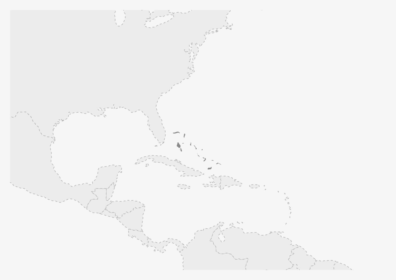 mapa de America con destacado el bahamas mapa vector
