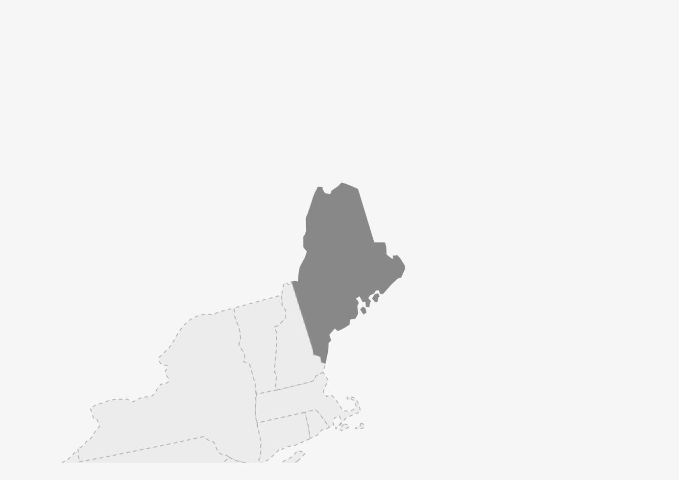 mapa de Estados Unidos con destacado Maine estado mapa vector