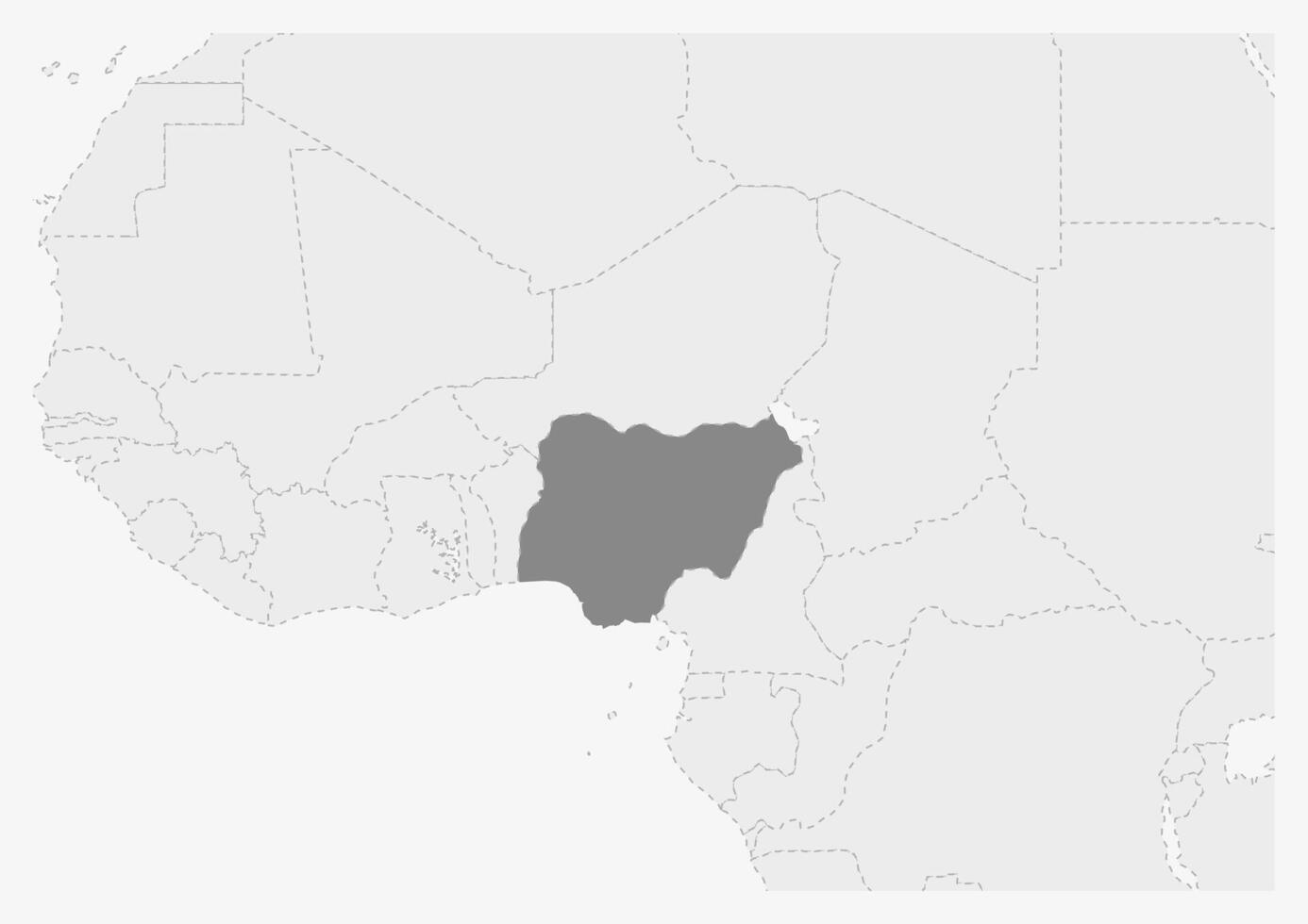 Map of Africa with highlighted Nigeria map vector