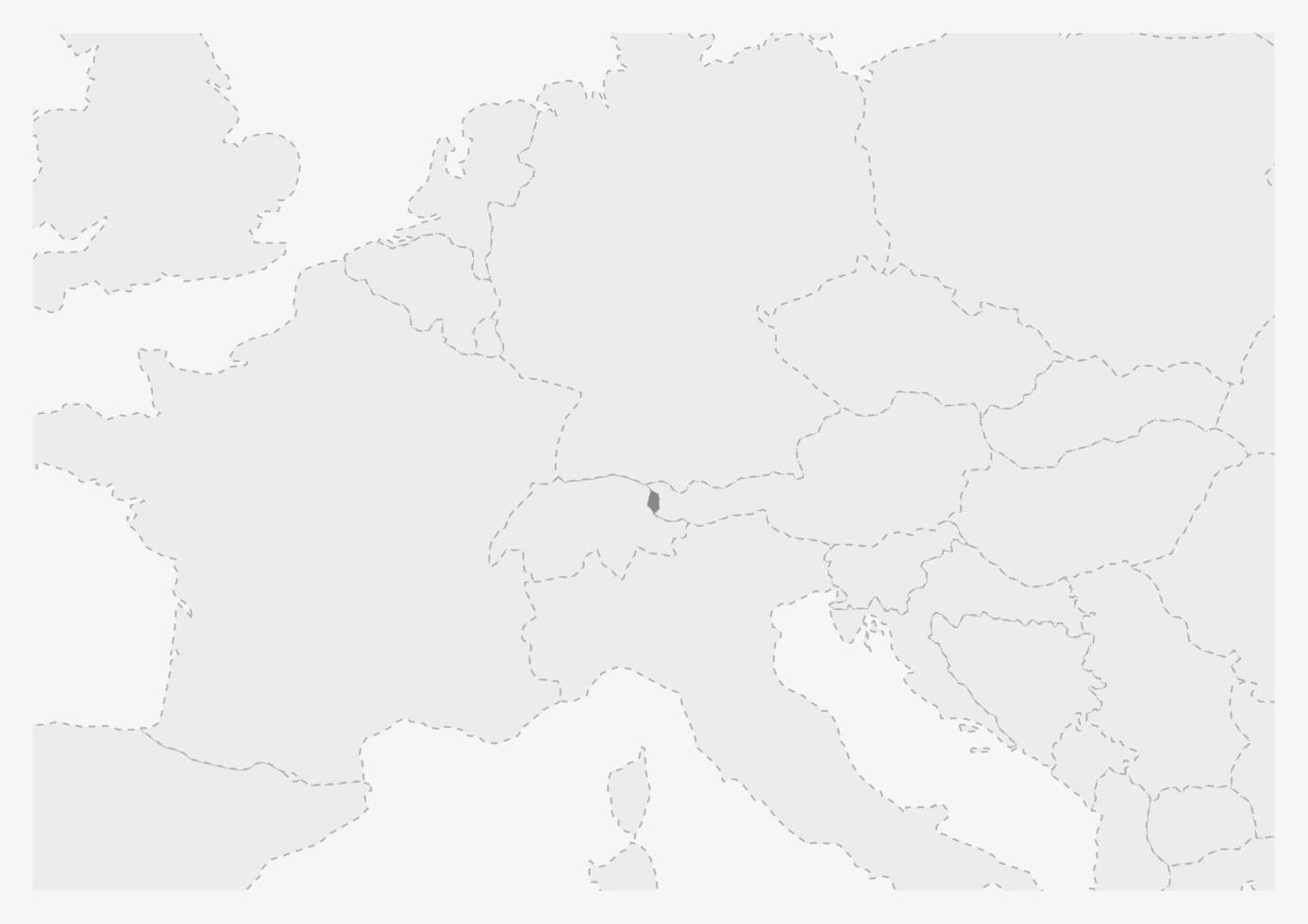 mapa de Europa con destacado Liechtenstein mapa vector