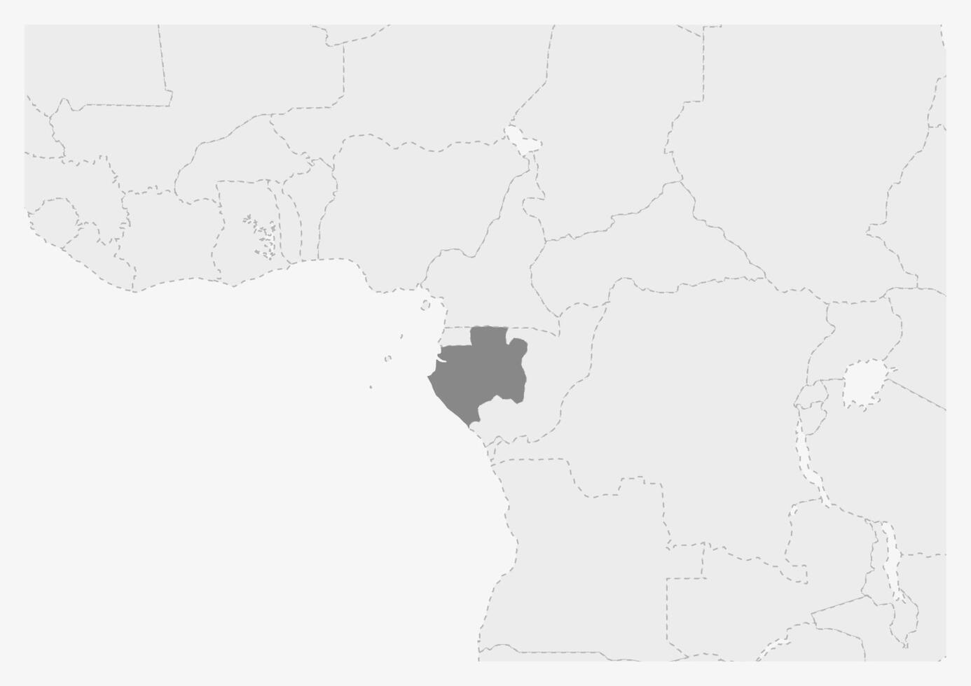 mapa de África con destacado Gabón mapa vector