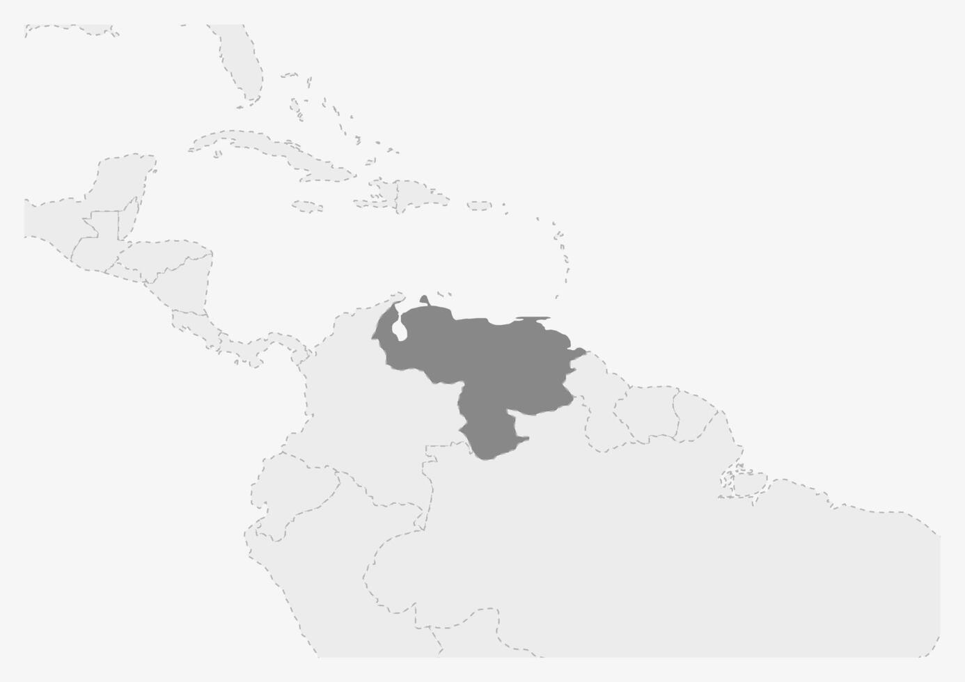 Map of America with highlighted Venezuela map vector