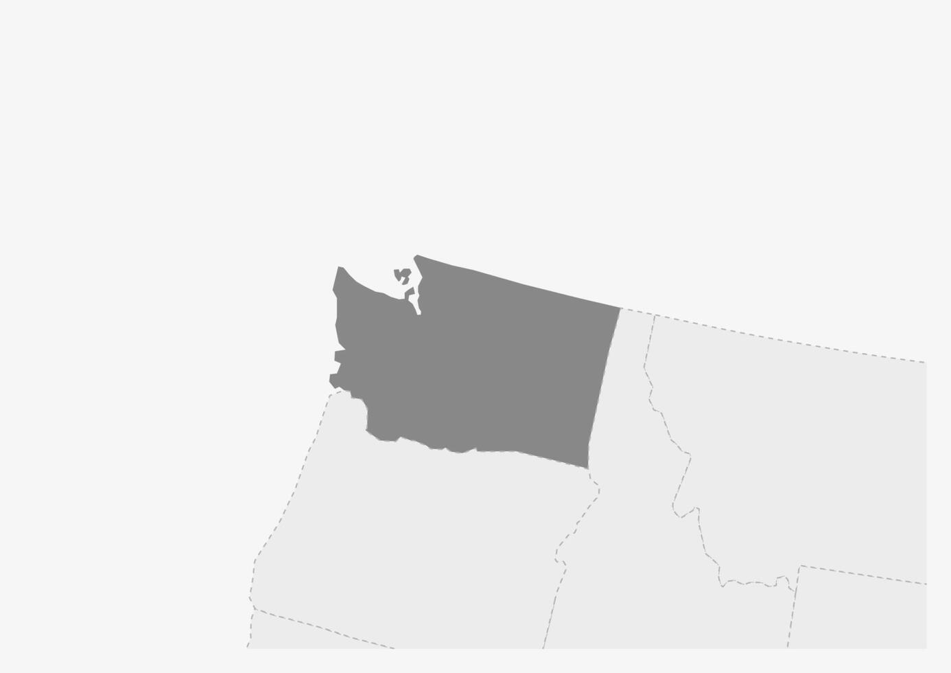 mapa de Estados Unidos con destacado Washington estado mapa vector