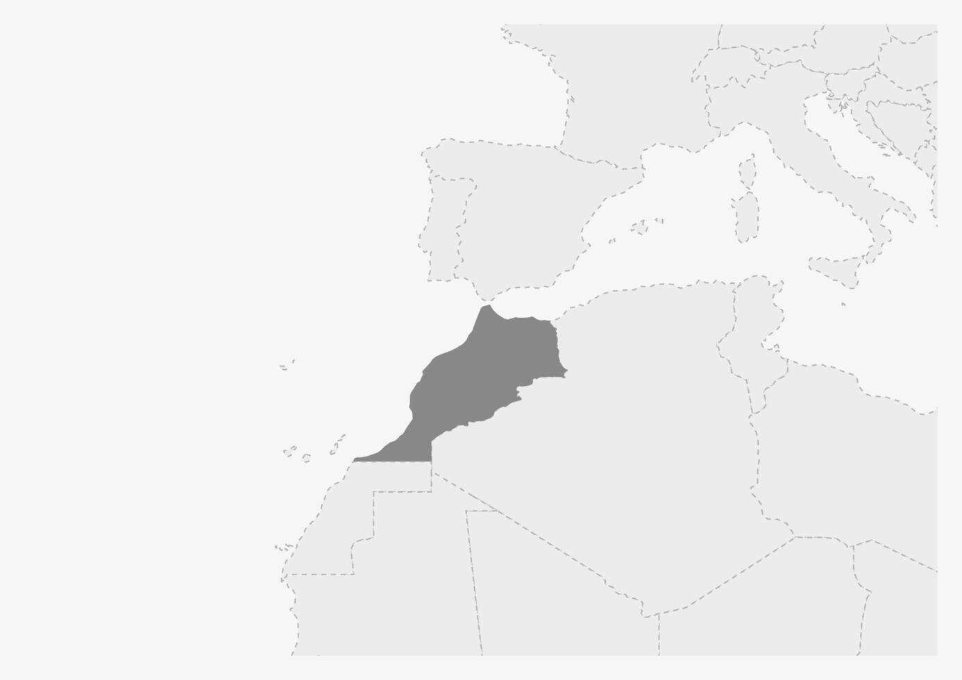 mapa de África con destacado Marruecos mapa vector