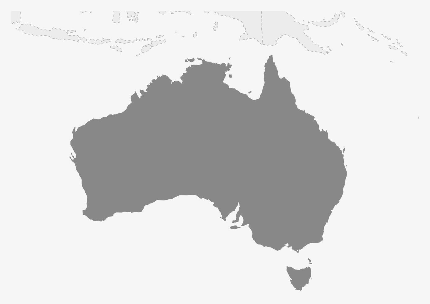 Map of Oceania with highlighted Australia map vector