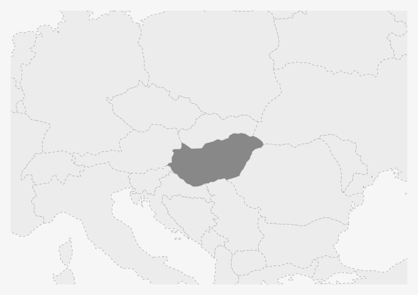 Map of Europe with highlighted Hungary map vector