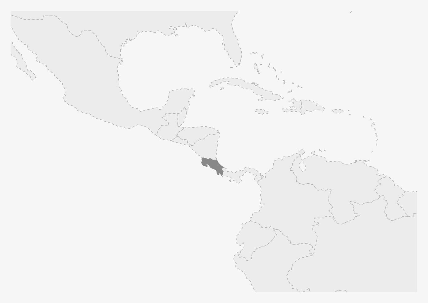 Map of America with highlighted Costa Rica map vector