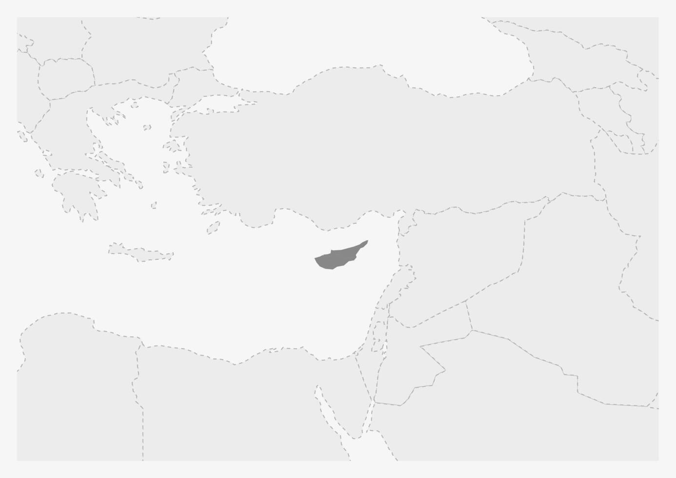 Map of Europe with highlighted Cyprus map vector