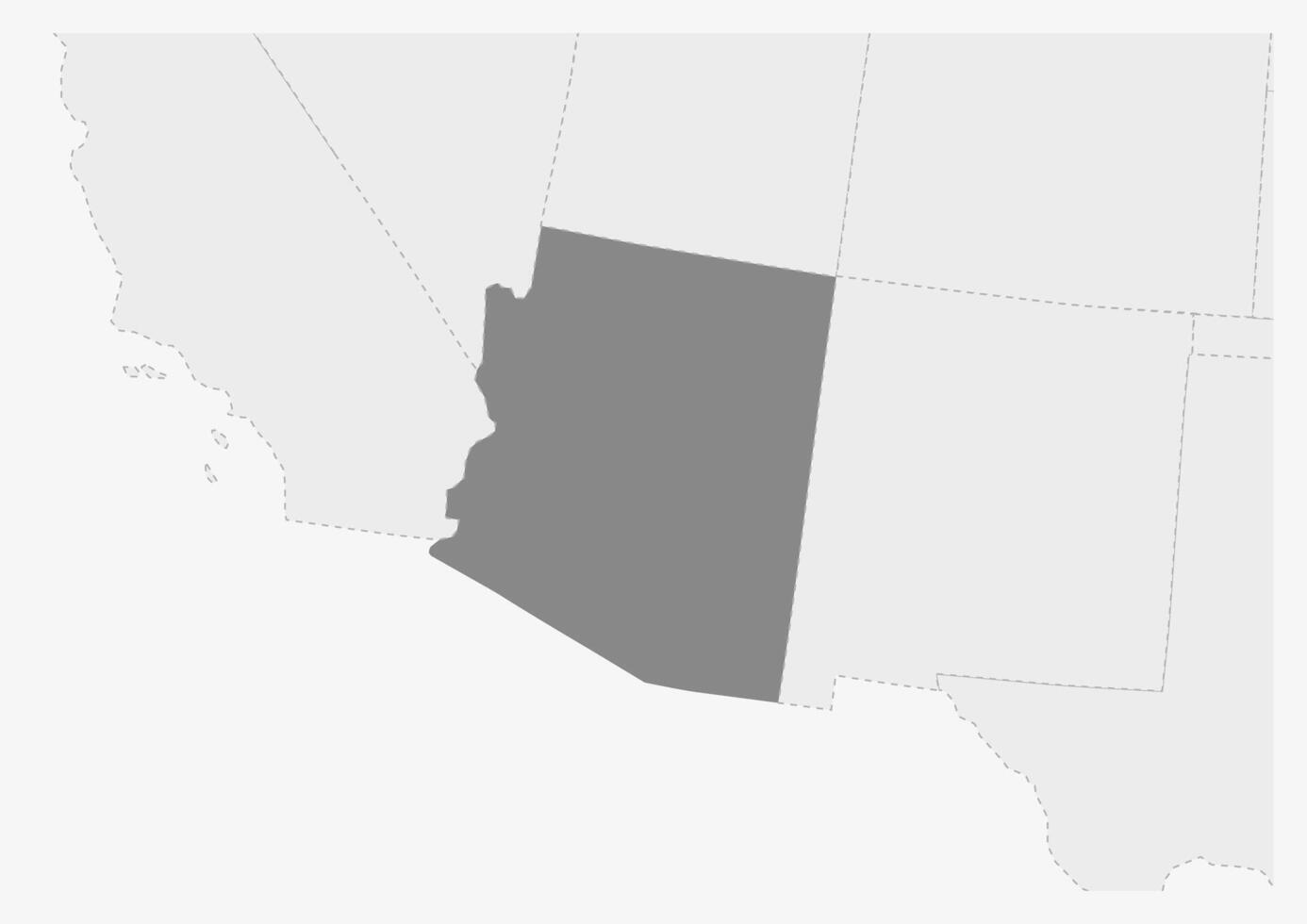 mapa de Estados Unidos con destacado Arizona estado mapa vector