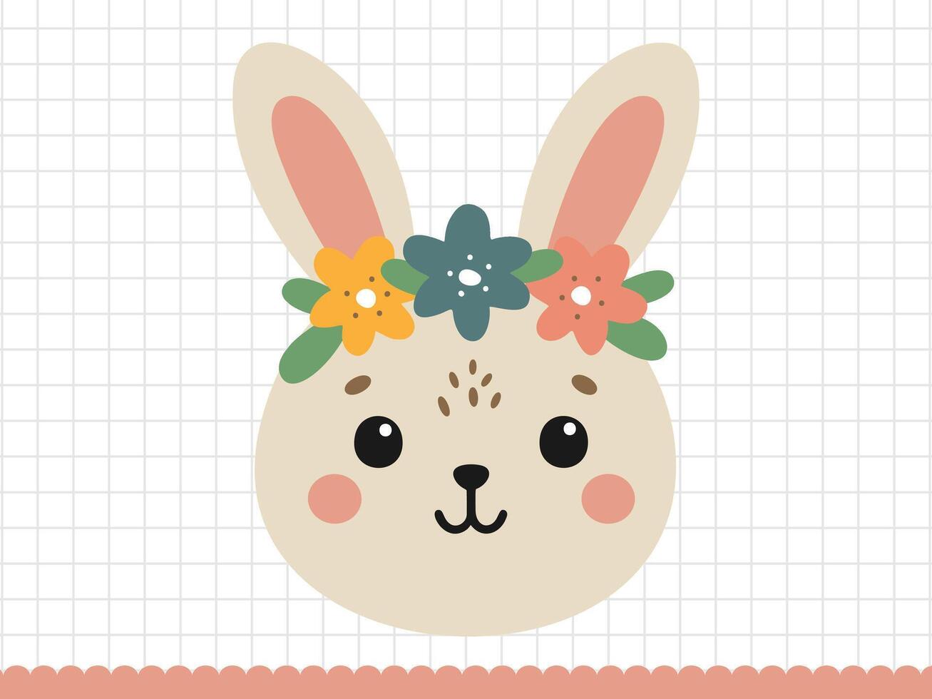 Doodle rabbit. Little bunny in cartoon style. Vector illustration.