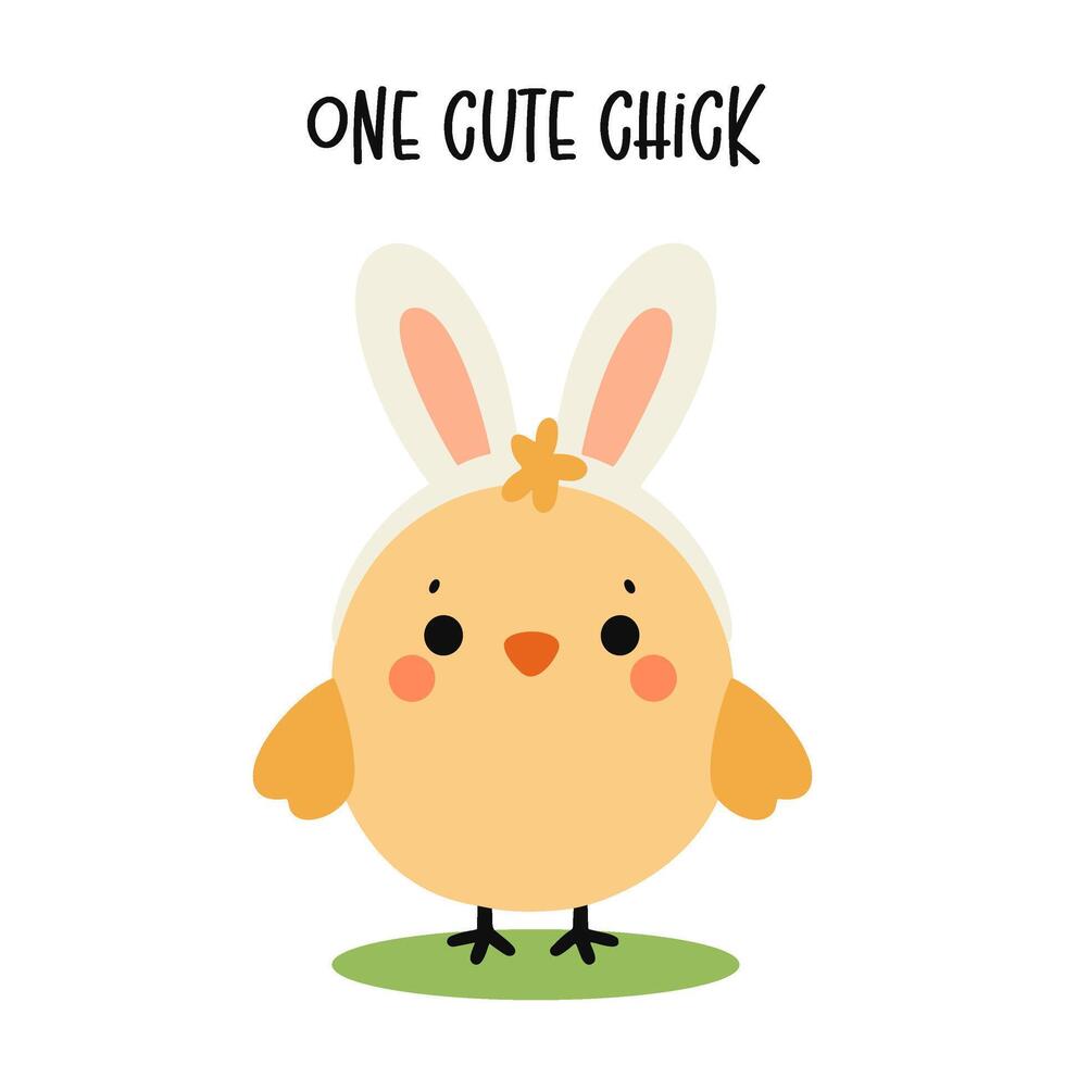 Cute easter chick. Happy Easter vector illustration.