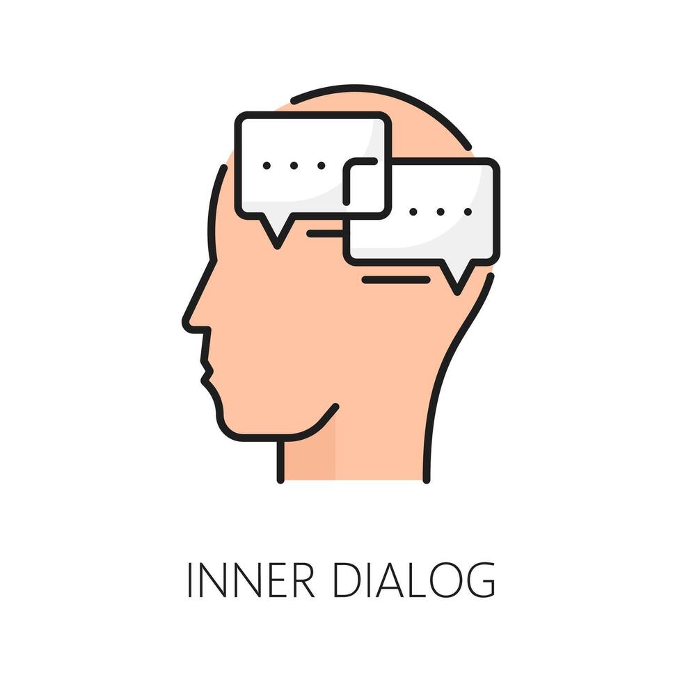 Inner dialog psychological disorder problem icon vector