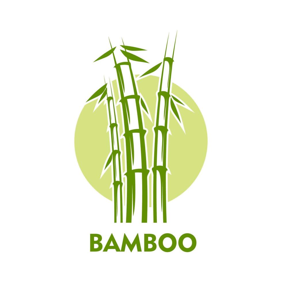 Asian bamboo icon, spa massage or health symbol vector