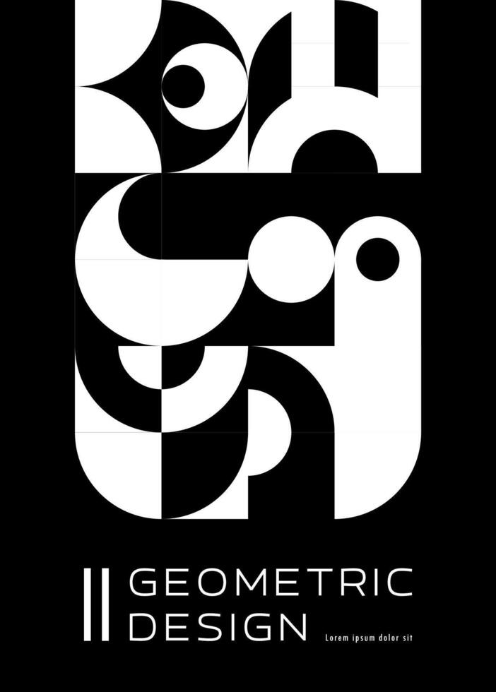 Monochrome modern abstract geometric pattern vector