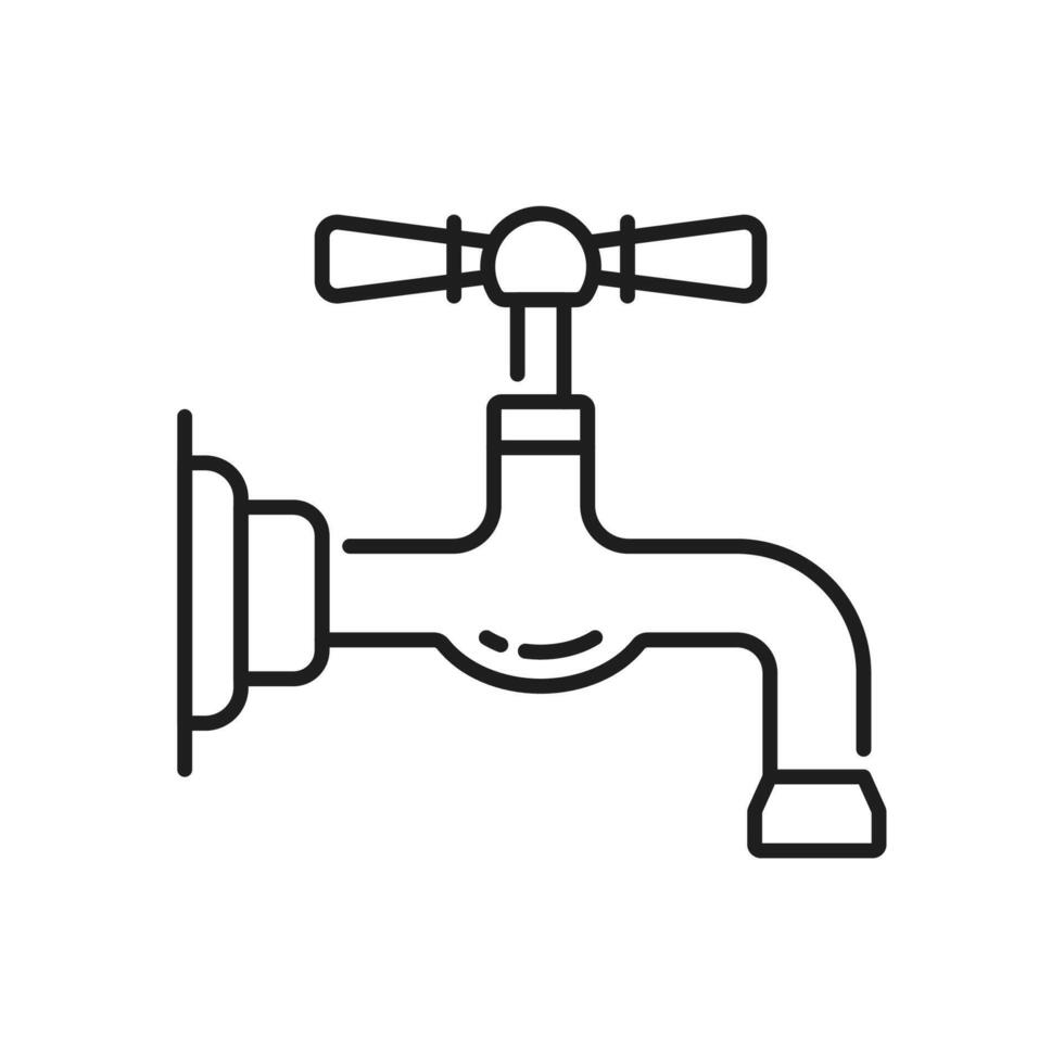 Tap kitchen and bathroom faucet thin line icon vector