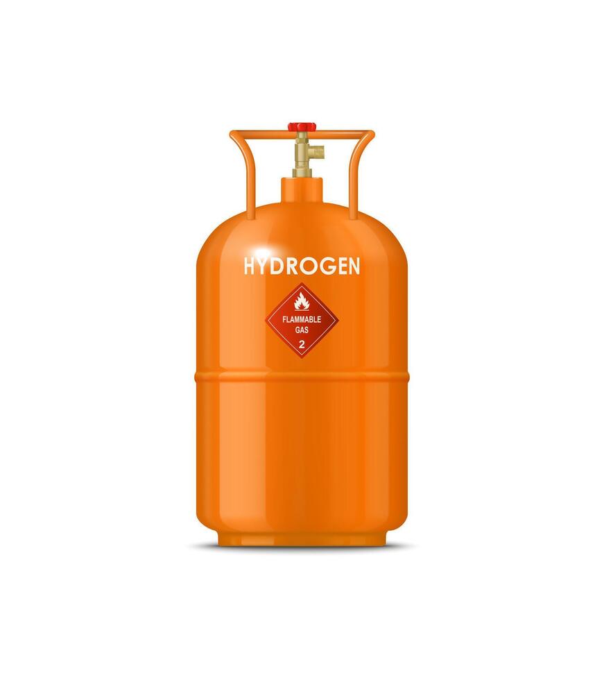 Realistic hydrogen gas cylinder compressed balloon vector