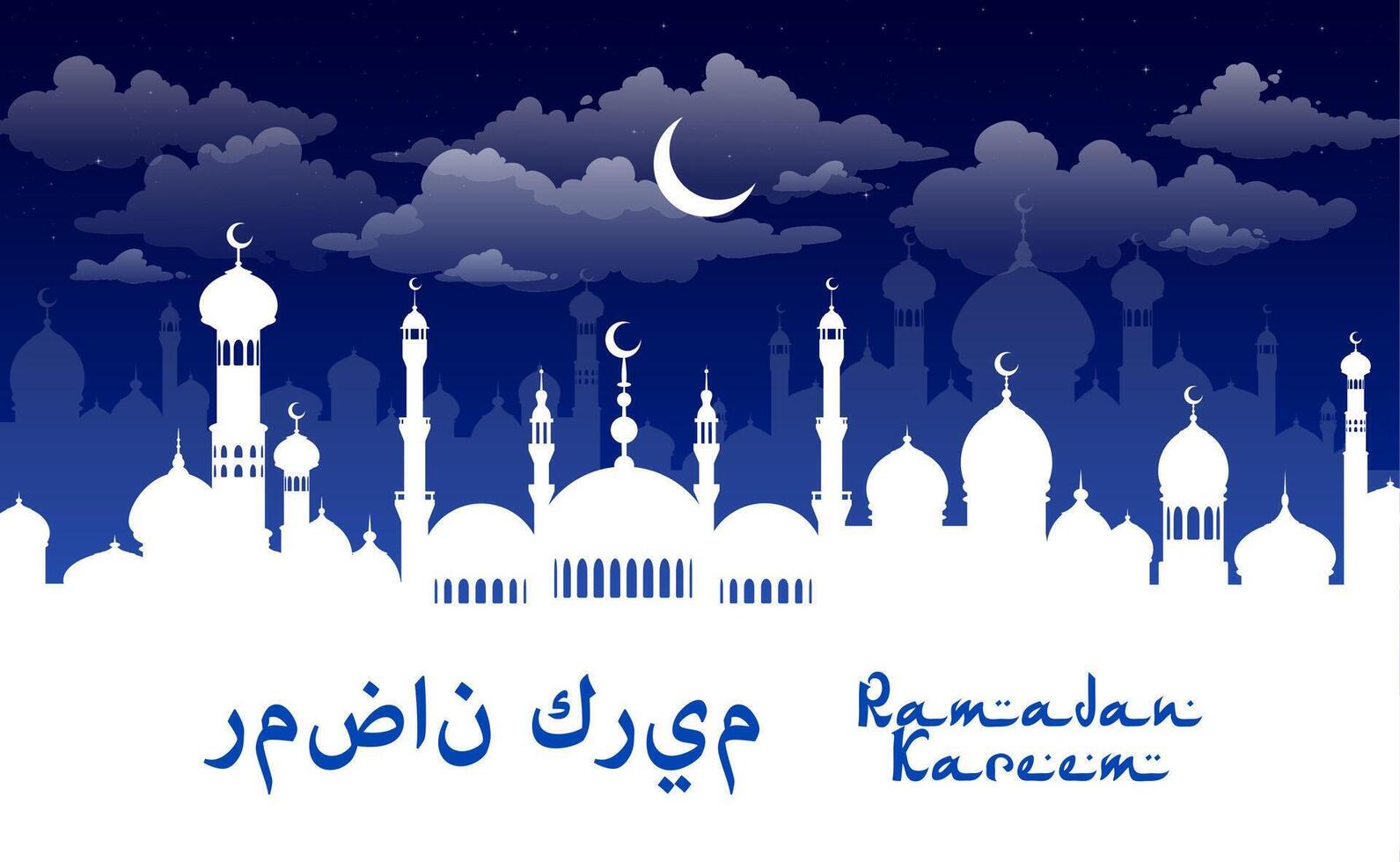 Ramadan kareem Eid Mubarak holiday greetings vector