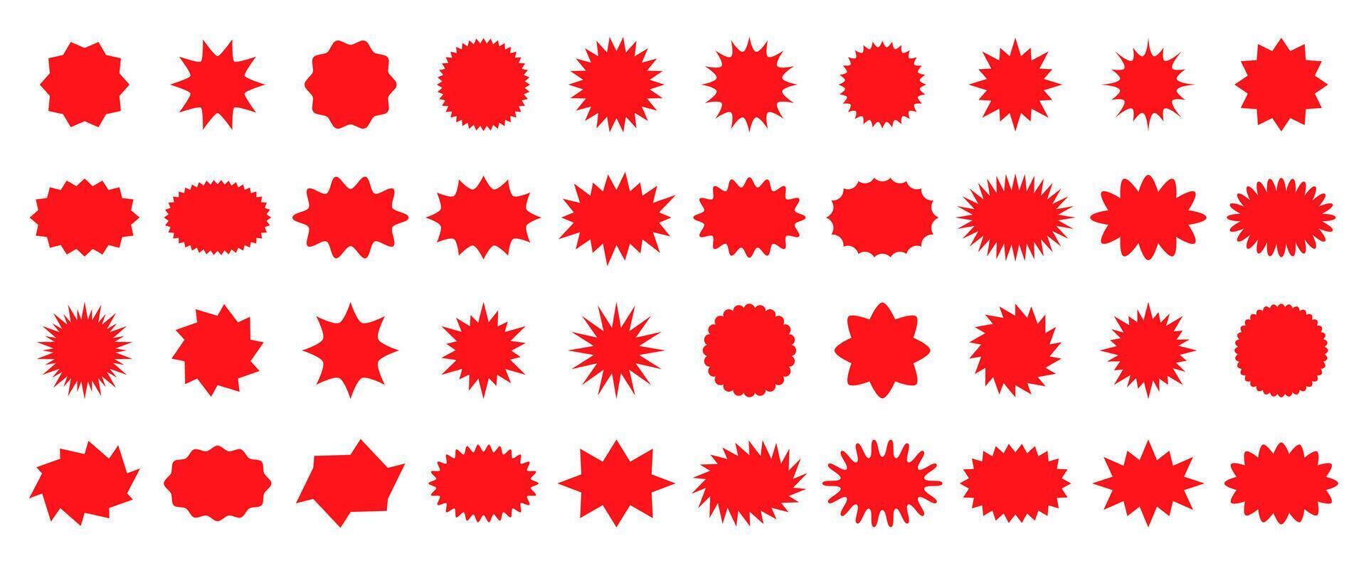 Red starburst sale price seals or callout stickers vector