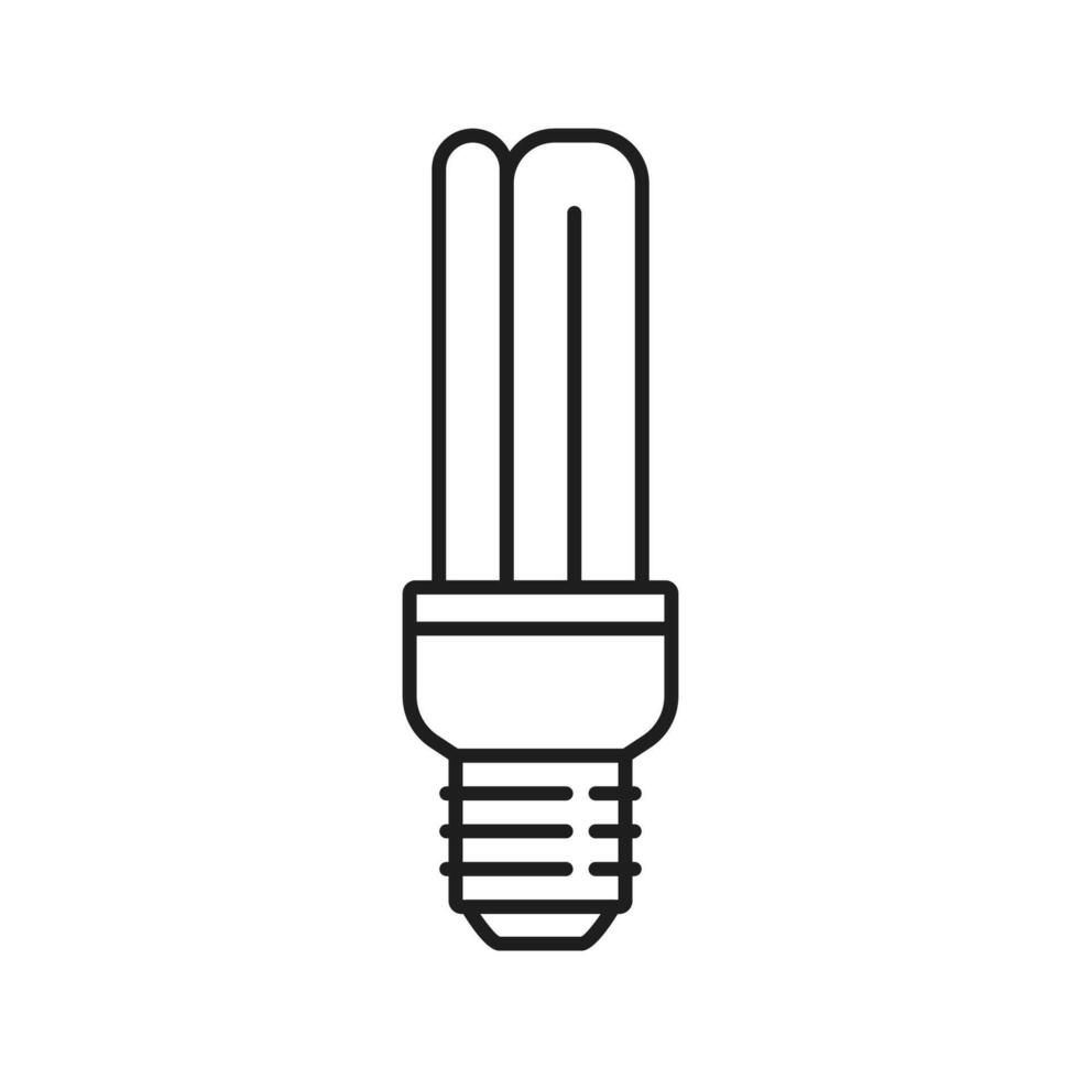 Light bulb and compact fluorescent lamp line icon vector