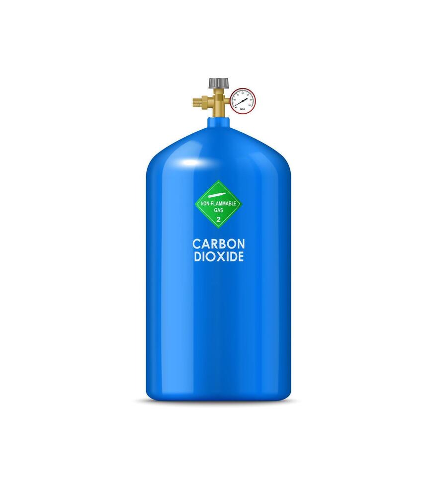 Realistic gas cylinder balloon with carbon dioxide vector