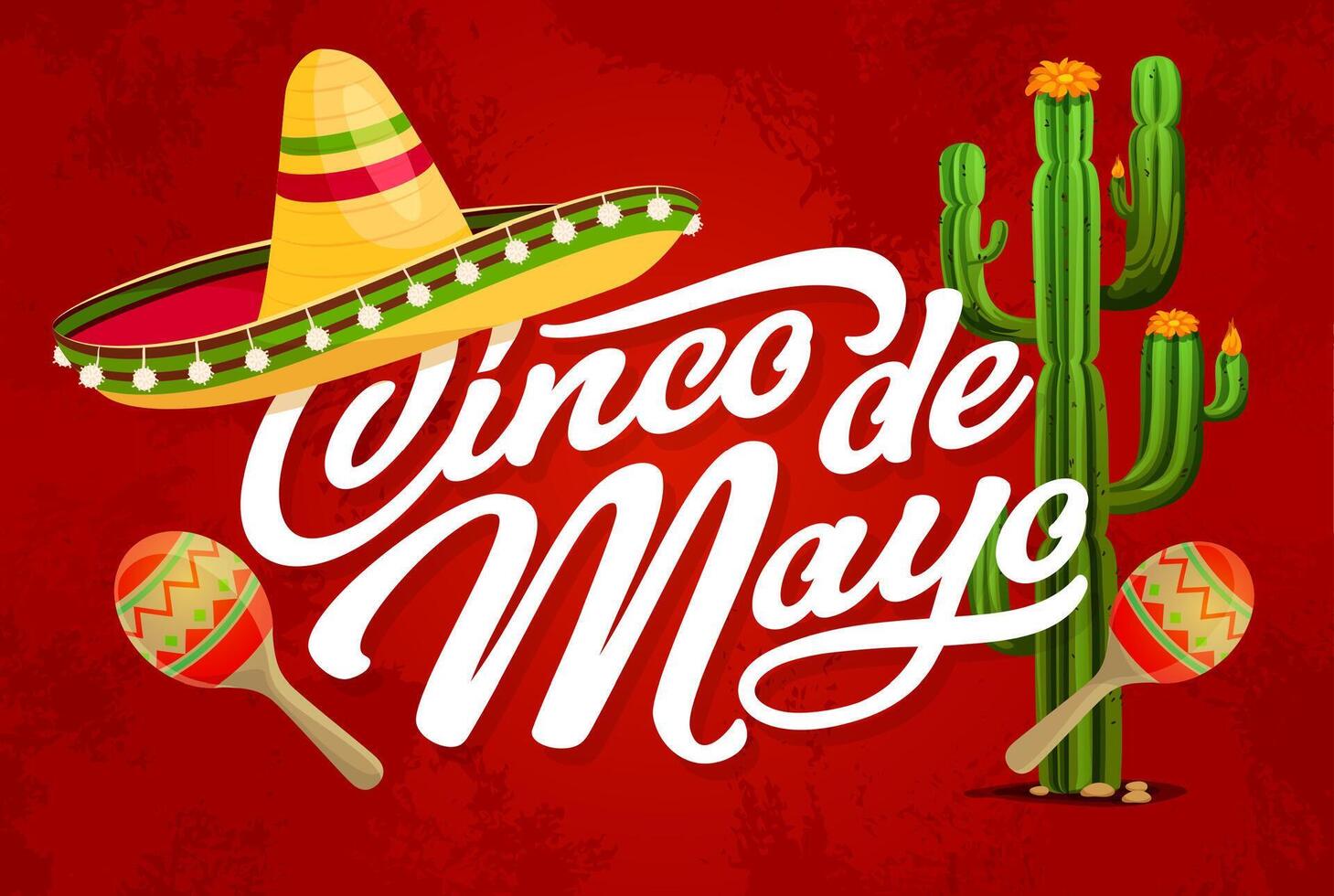 cinco Delaware mayonesa mexicano fiesta bandera con sombrero vector