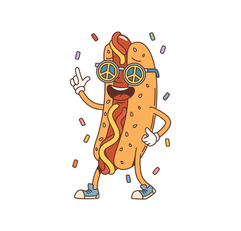 dibujos animados caliente perro rápido comida maravilloso miedoso personaje vector